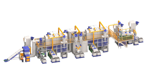 Fully automated lithium battery recycling line